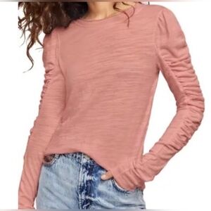 We The Free Natasha Ruched Sleeve Top